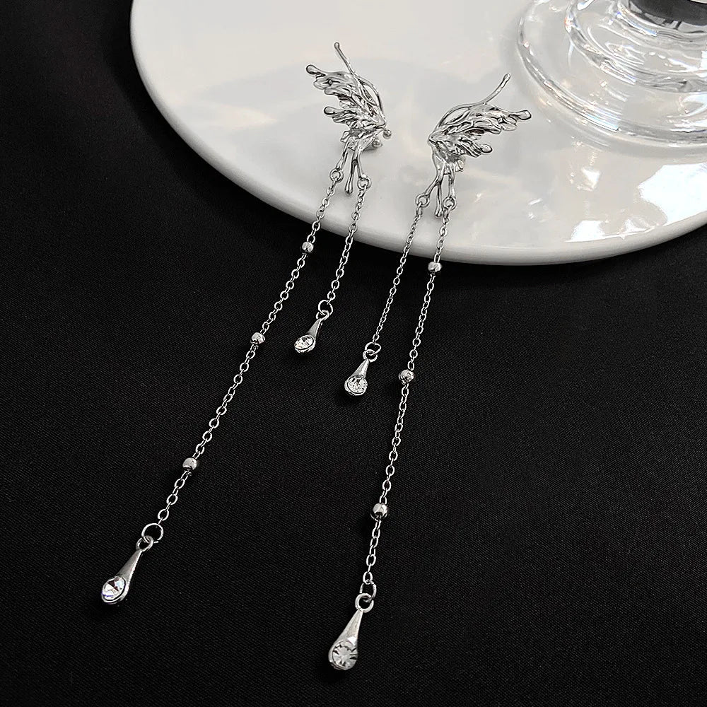 Elegant Elf Butterfly Zircon Clip Earrings - Image 6