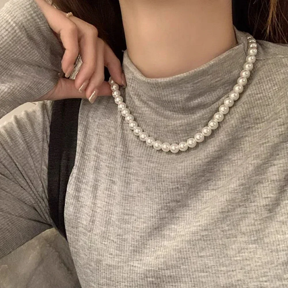 New Simple Imitation Freshwater Pearl Chain Necklace - Image 2