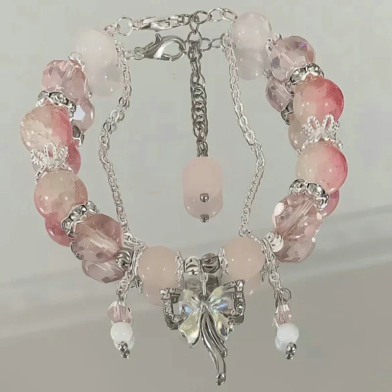 Simple Green Popcorn Beaded Crystal Bracelet for Women - Image 5